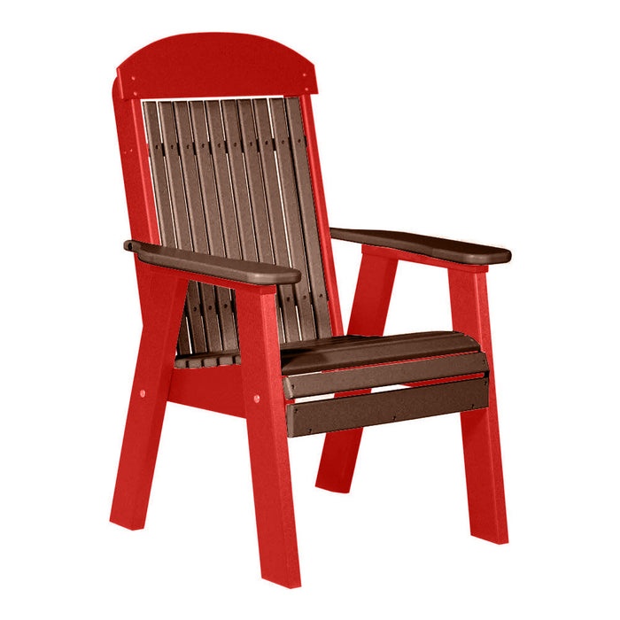 LuxCraft Chestnut Brown 2' Classic Highback Recycled Plastic Chair