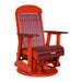 LuxCraft Cherry wood 2 foot Classic Highback Recycled Plastic Swivel Glider Chair With Cup Holder