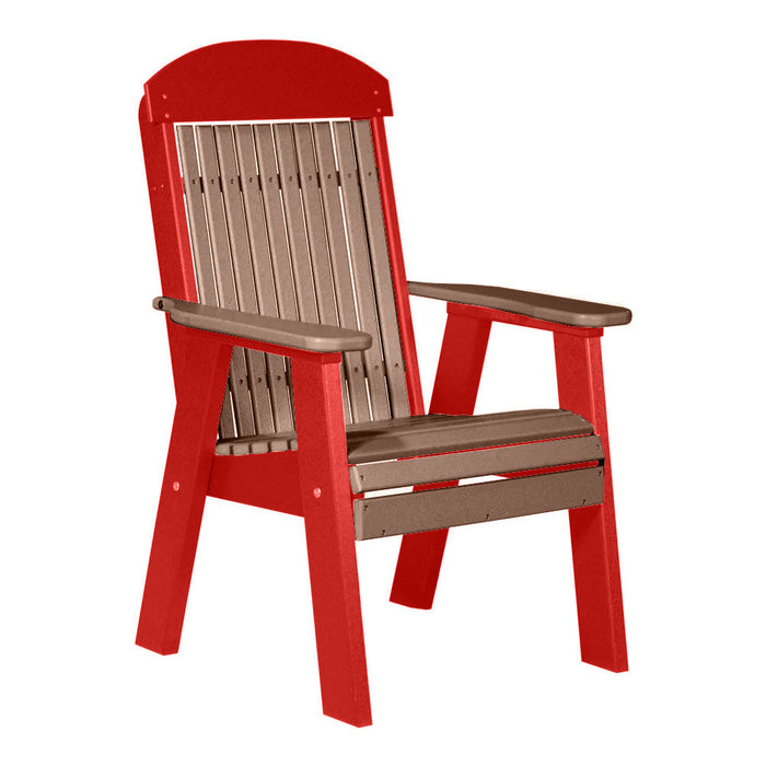 LuxCraft Antique Mahogany 2' Classic Highback Recycled Plastic Chair With Cup Holder