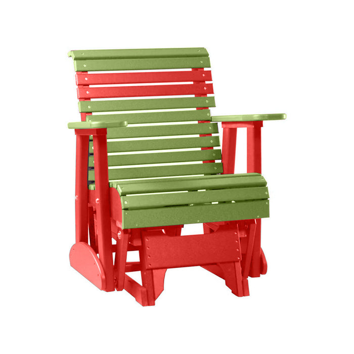 LuxCraft Lime Green 2 foot Rollback Recycled Plastic Glider Chair