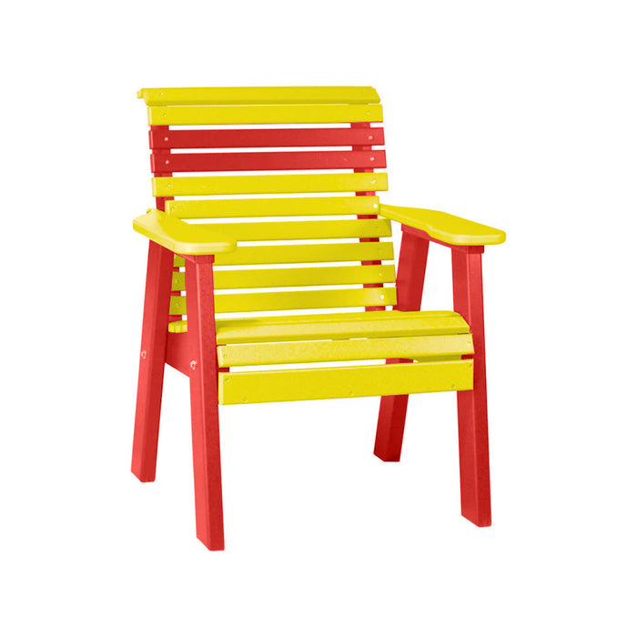 LuxCraft Yellow 2' Rollback Recycled Plastic Chair With Cup Holder