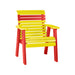LuxCraft Yellow 2' Rollback Recycled Plastic Chair With Cup Holder