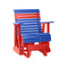 LuxCraft Blue 2 foot Rollback Recycled Plastic Glider Chair With Cup Holder