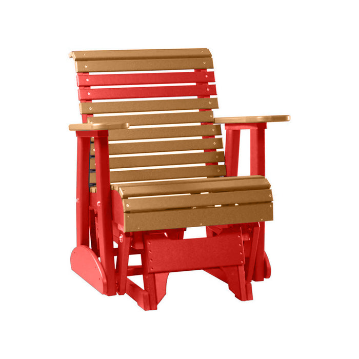 LuxCraft Cedar 2 foot Rollback Recycled Plastic Glider Chair