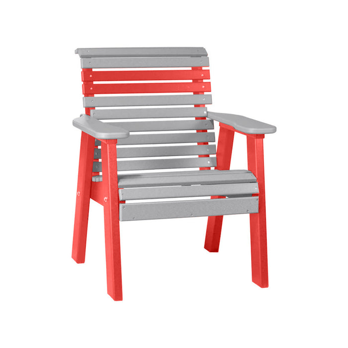 LuxCraft Dove Gray 2' Rollback Recycled Plastic Chair With Cup Holder