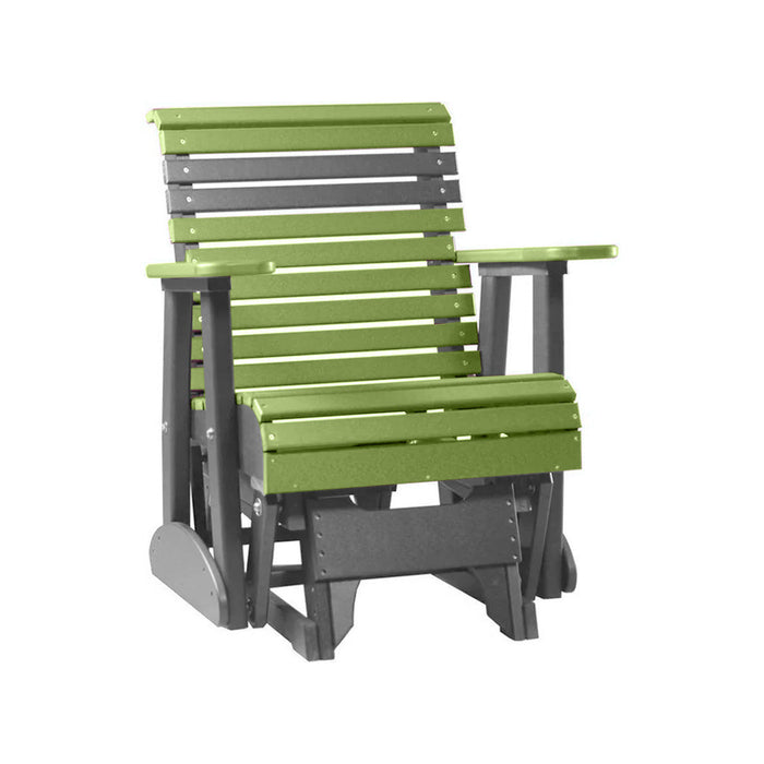 LuxCraft Lime Green 2 foot Rollback Recycled Plastic Glider Chair