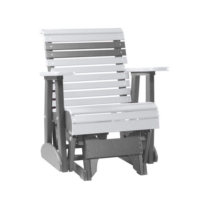 LuxCraft White 2 foot Rollback Recycled Plastic Glider Chair