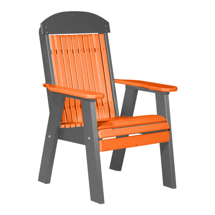 LuxCraft Tangerine 2' Classic Highback Recycled Plastic Chair With Cup Holder