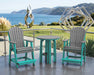 LuxCraft Aruba Blue on Slate Poly Balcony Table Dining Sets