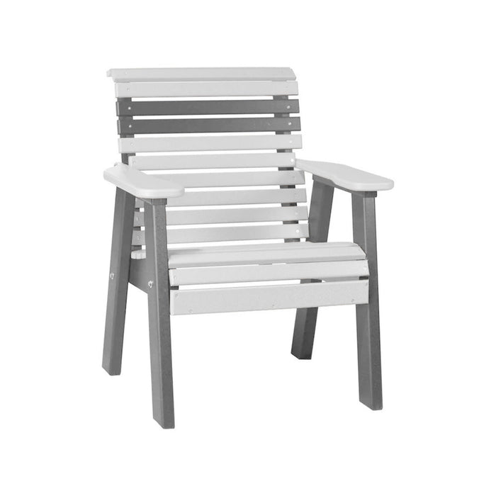 LuxCraft White 2' Rollback Recycled Plastic Chair With Cup Holder