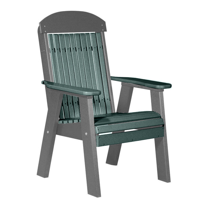 LuxCraft Green 2' Classic Highback Recycled Plastic Chair
