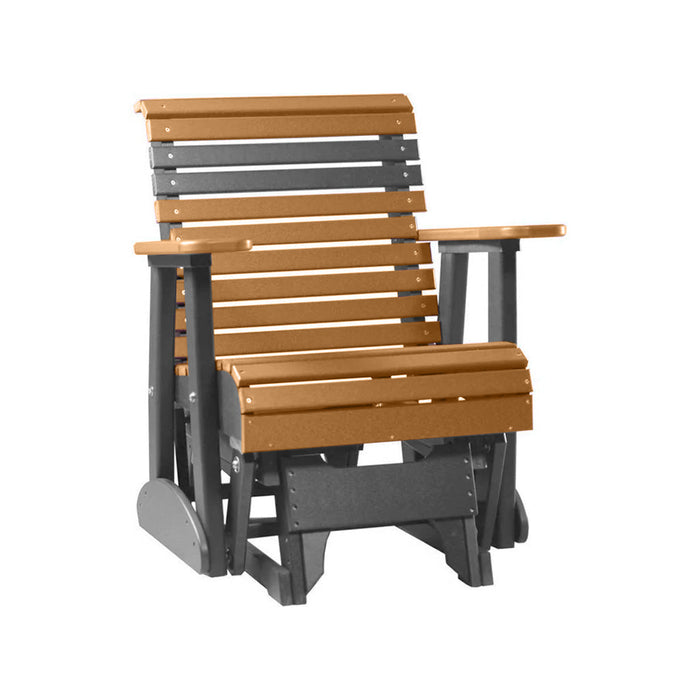 LuxCraft Cedar 2 foot Rollback Recycled Plastic Glider Chair