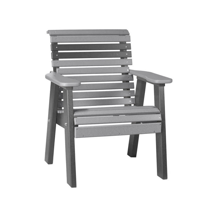 LuxCraft Gray 2' Rollback Recycled Plastic Chair With Cup Holder