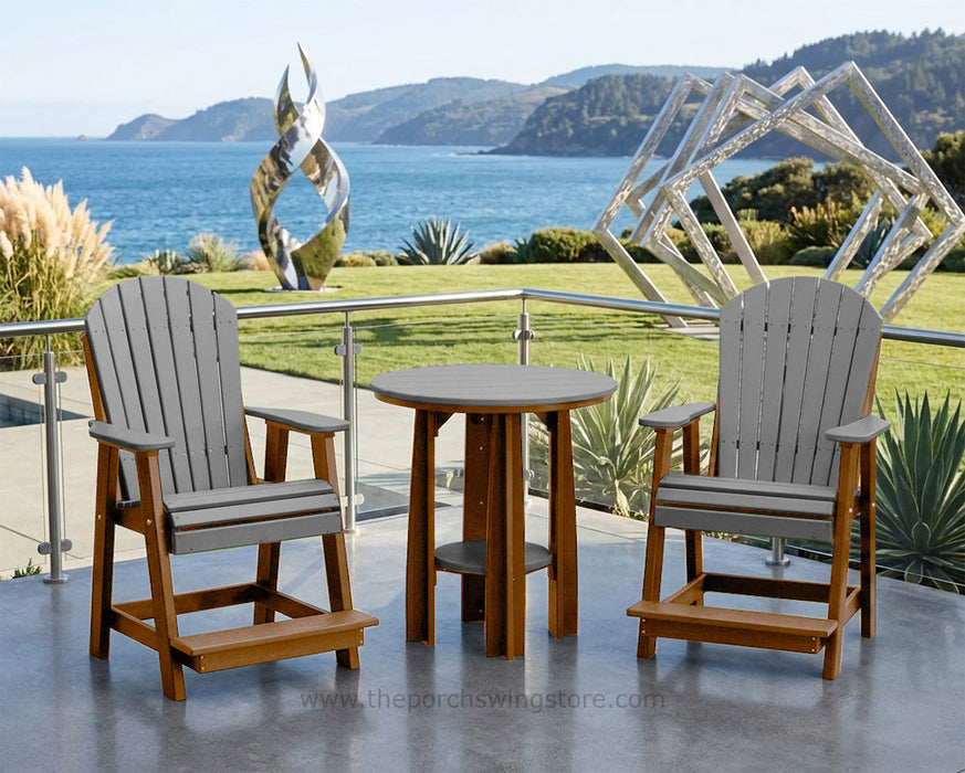 LuxCraft Antique Mahogany on Slate Poly Balcony Dining Table Sets