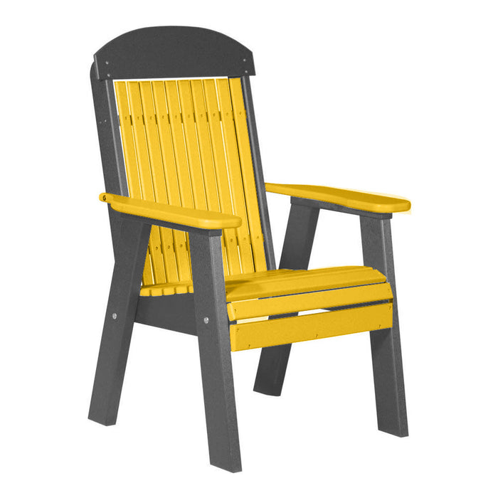 LuxCraft Yellow 2' Classic Highback Recycled Plastic Chair With Cup Holder