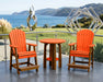 LuxCraft Antique Mahogany on Tangerine Poly Balcony Dining Table Sets