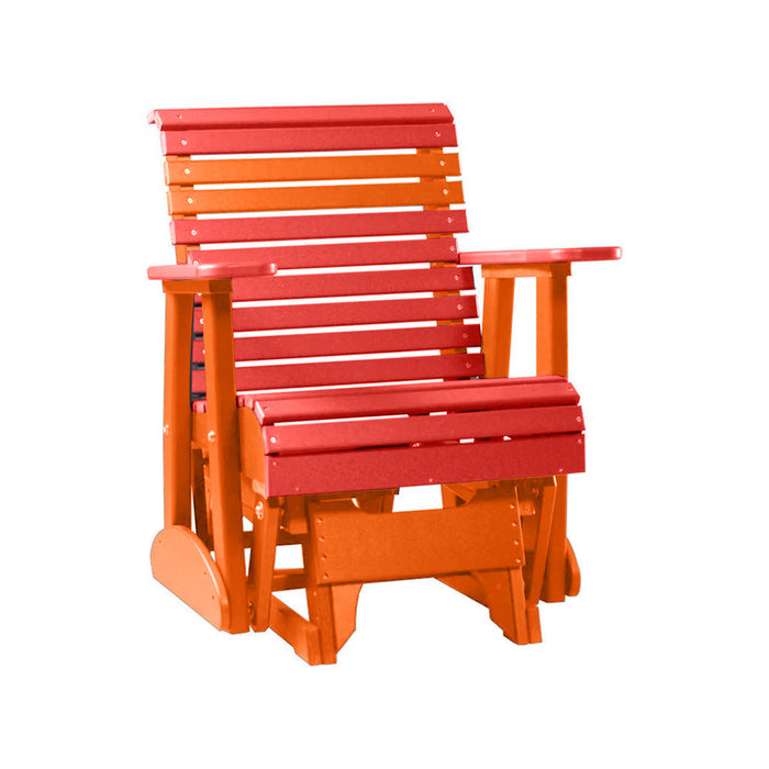 LuxCraft Red 2 foot Rollback Recycled Plastic Glider Chair