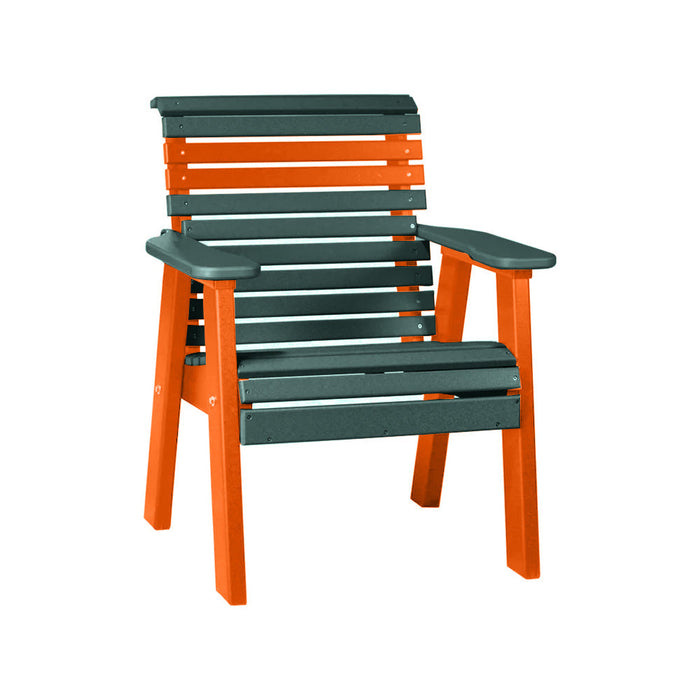 LuxCraft Green 2' Rollback Recycled Plastic Chair With Cup Holder