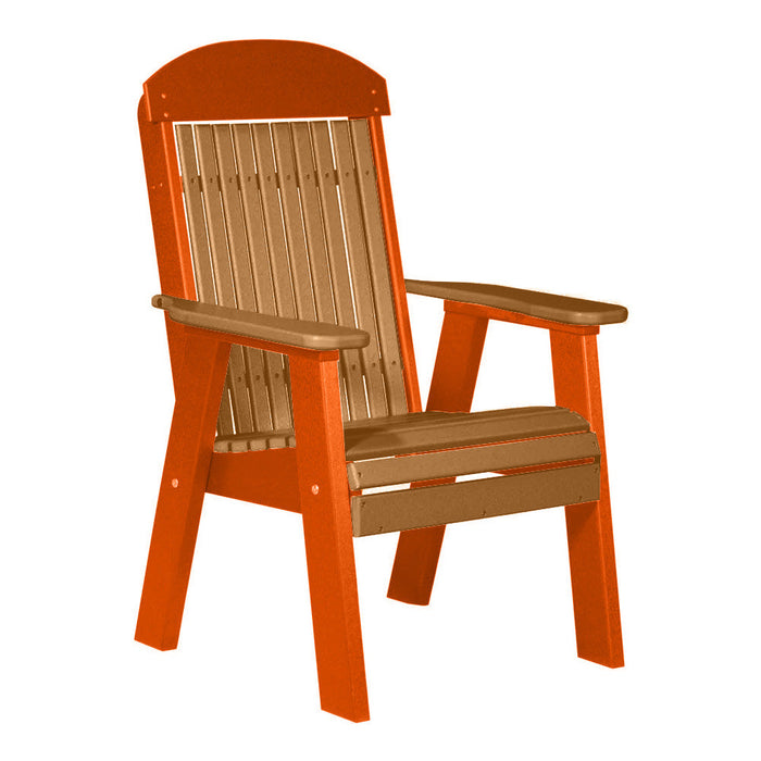 LuxCraft Cedar 2' Classic Highback Recycled Plastic Chair With Cup Holder