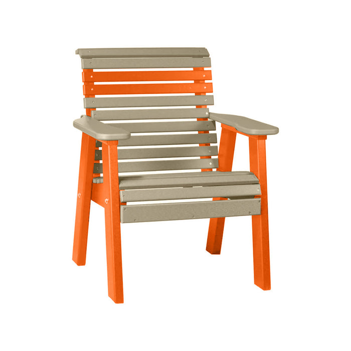 LuxCraft Weatherwood 2' Rollback Recycled Plastic Chair With Cup Holder