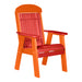 LuxCraft Red 2' Classic Highback Recycled Plastic Chair With Cup Holder