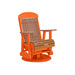 LuxCraft Antique Mahogany 2 foot Classic Highback Recycled Plastic Swivel Glider Chair With Cup Holder
