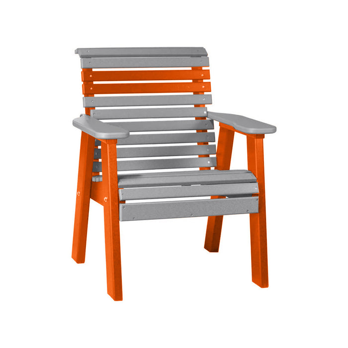 LuxCraft Gray 2' Rollback Recycled Plastic Chair With Cup Holder
