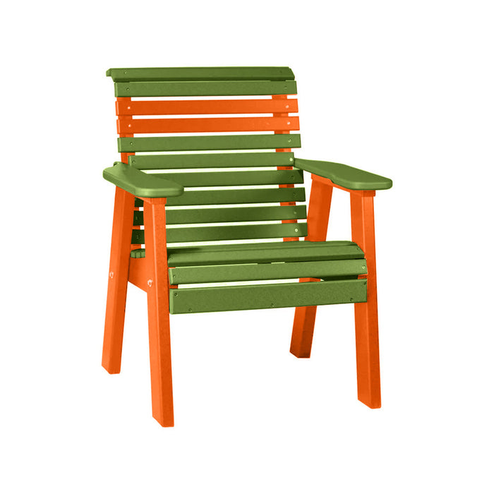 LuxCraft Lime Green 2' Rollback Recycled Plastic Chair With Cup Holder
