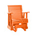 LuxCraft Tangerine 2 foot Rollback Recycled Plastic Glider Chair With Cup Holder
