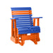 LuxCraft Blue 2 foot Rollback Recycled Plastic Glider Chair With Cup Holder