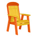 LuxCraft Yellow 2' Classic Highback Recycled Plastic Chair With Cup Holder
