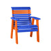 LuxCraft Blue 2' Rollback Recycled Plastic Chair With Cup Holder