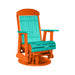 LuxCraft Aruba Blue 2 foot Classic Highback Recycled Plastic Swivel Glider Chair