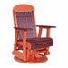 LuxCraft Cherry wood 2 foot Classic Highback Recycled Plastic Swivel Glider Chair With Cup Holder