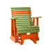 LuxCraft Lime Green 2 foot Rollback Recycled Plastic Glider Chair With Cup Holder