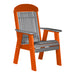 LuxCraft Gray 2' Classic Highback Recycled Plastic Chair With Cup Holder