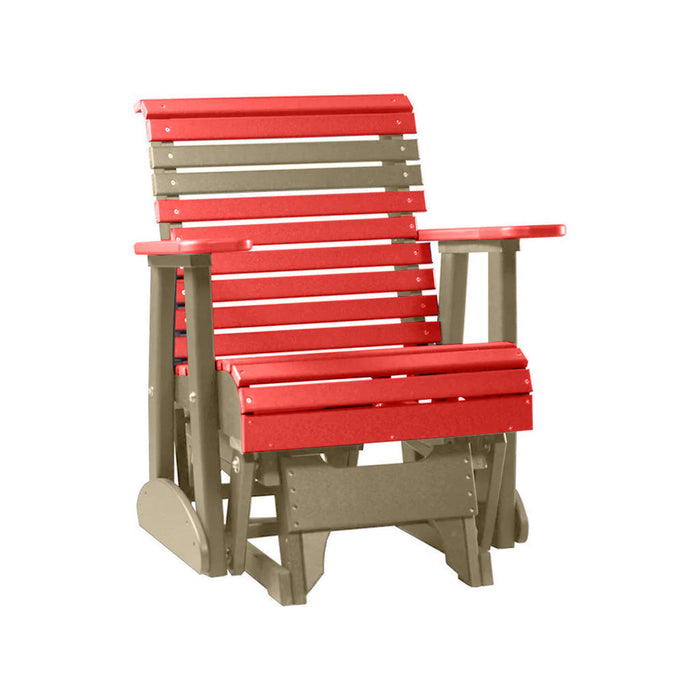 LuxCraft Red 2 foot Rollback Recycled Plastic Glider Chair