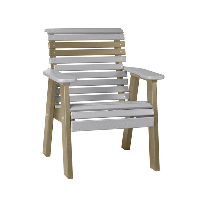 LuxCraft Dove Gray 2' Rollback Recycled Plastic Chair With Cup Holder