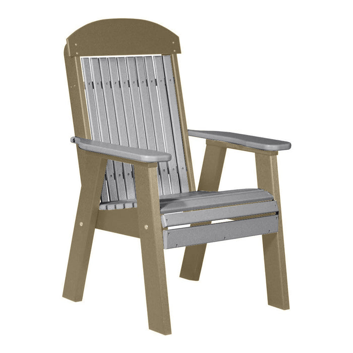 LuxCraft Dove Gray 2' Classic Highback Recycled Plastic Chair