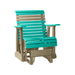 LuxCraft Aruba Blue 2 foot Rollback Recycled Plastic Glider Chair With Cup Holder