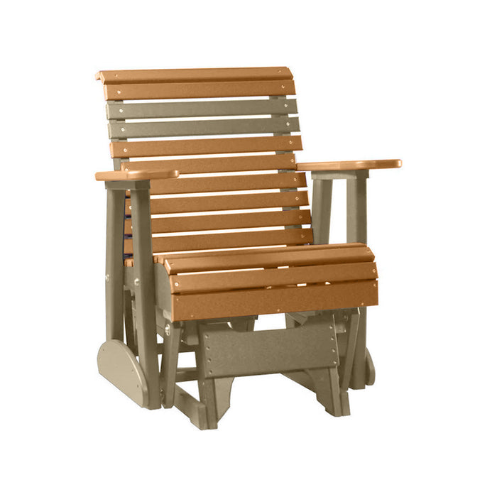 LuxCraft Cedar 2 foot Rollback Recycled Plastic Glider Chair