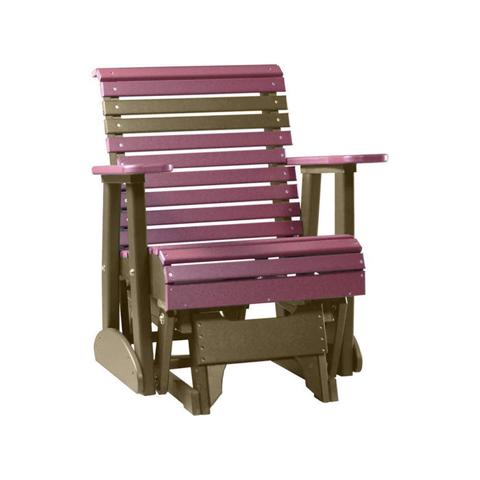 LuxCraft Cherry wood 2 foot Rollback Recycled Plastic Glider Chair