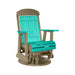 LuxCraft Aruba Blue 2 foot Classic Highback Recycled Plastic Swivel Glider Chair