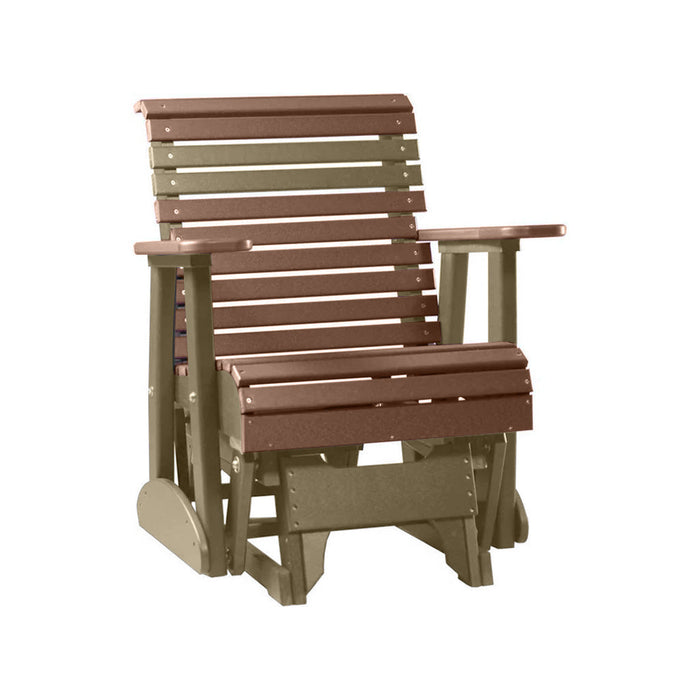 LuxCraft Antique Mahogany 2 foot Rollback Recycled Plastic Glider Chair