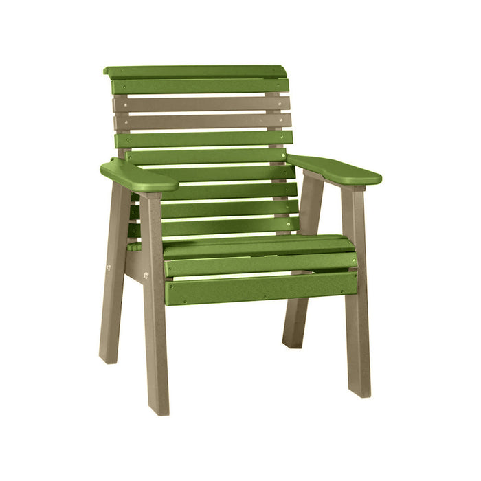 LuxCraft Lime Green 2' Rollback Recycled Plastic Chair With Cup Holder