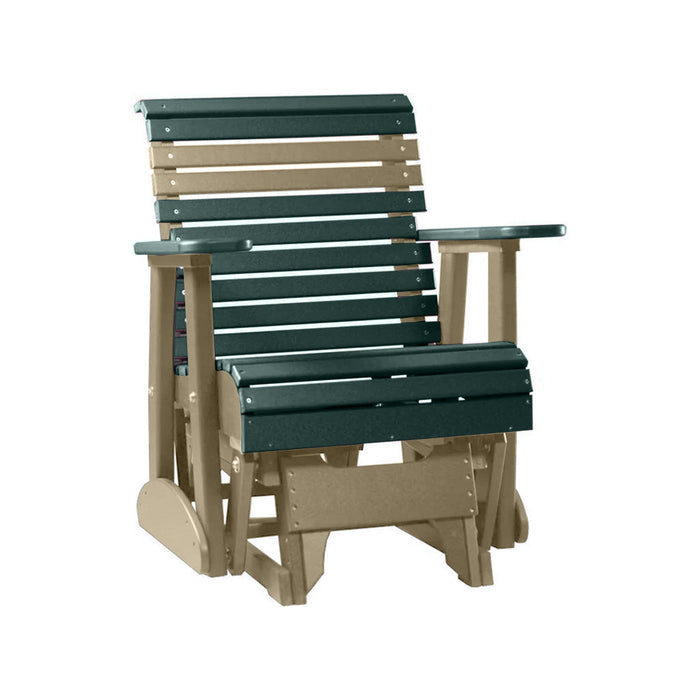 LuxCraft Green 2 foot Rollback Recycled Plastic Glider Chair