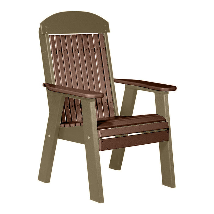 LuxCraft Chestnut Brown 2' Classic Highback Recycled Plastic Chair