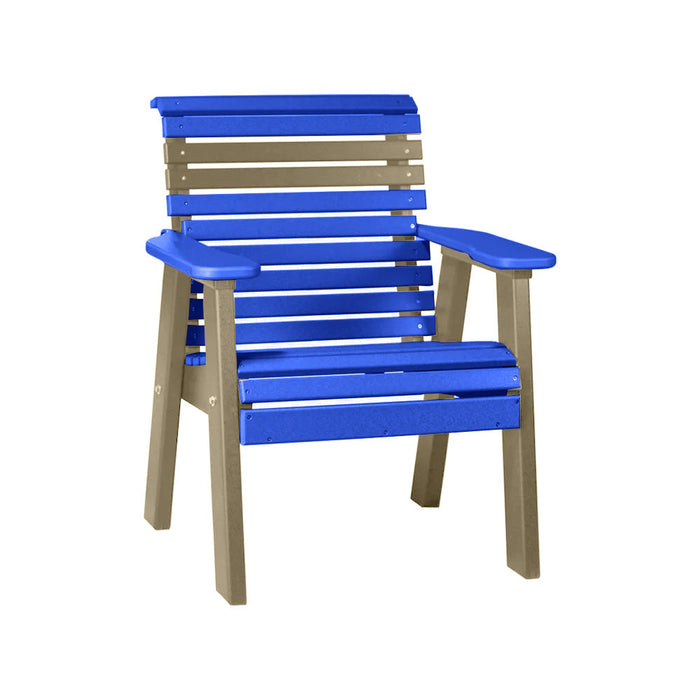 LuxCraft Blue 2' Rollback Recycled Plastic Chair