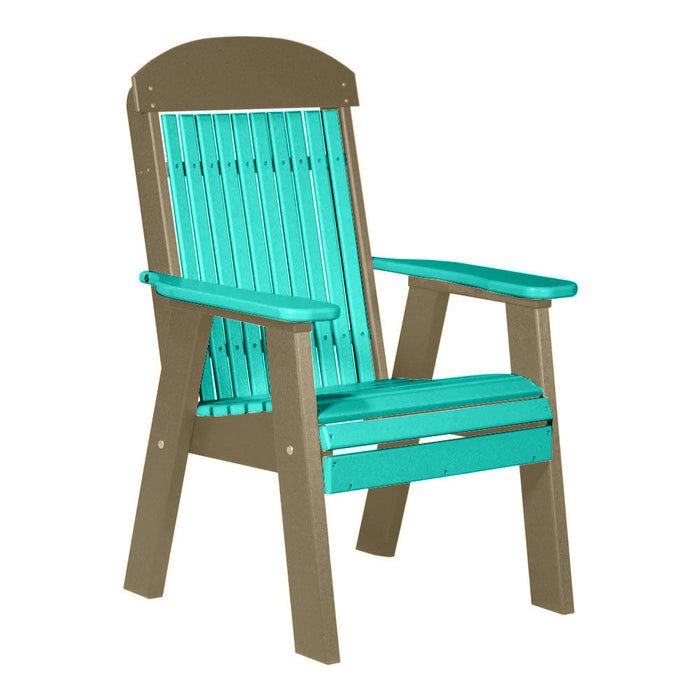 LuxCraft Aruba Blue 2' Classic Highback Recycled Plastic Chair
