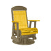 LuxCraft Yellow 2 foot Classic Highback Recycled Plastic Swivel Glider Chair With Cup Holder